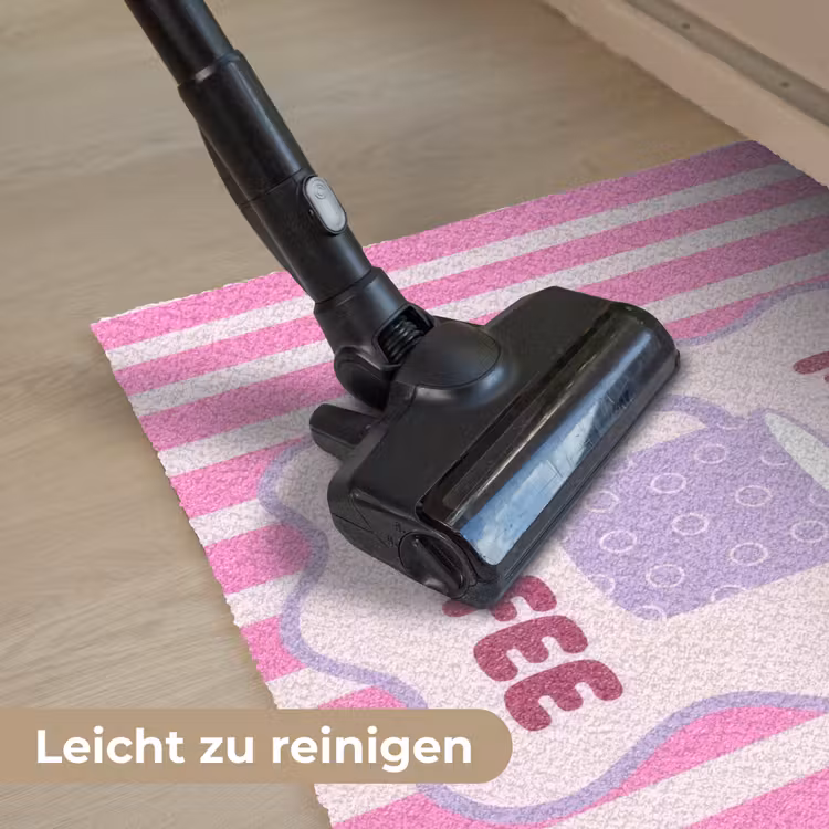 More coffee - Roze - Paars - Strepen - Mok Deurmat klein -reinigen_DE