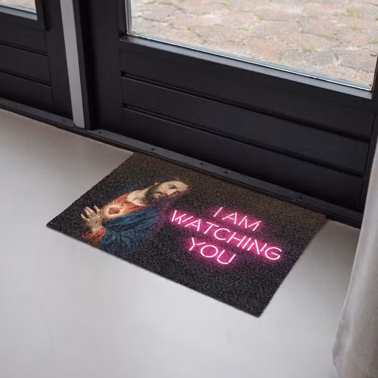 Man - Tekst - Neon Deurmat klein -sfeer2