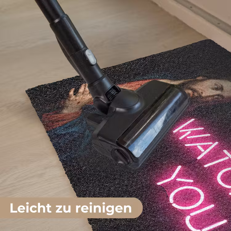Man - Tekst - Neon Deurmat klein -reinigen_DE