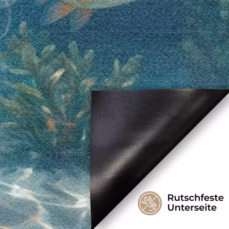 Mens - Onderwater - Vis - Modern - Blauw Deurmat klein -antislip_DE
