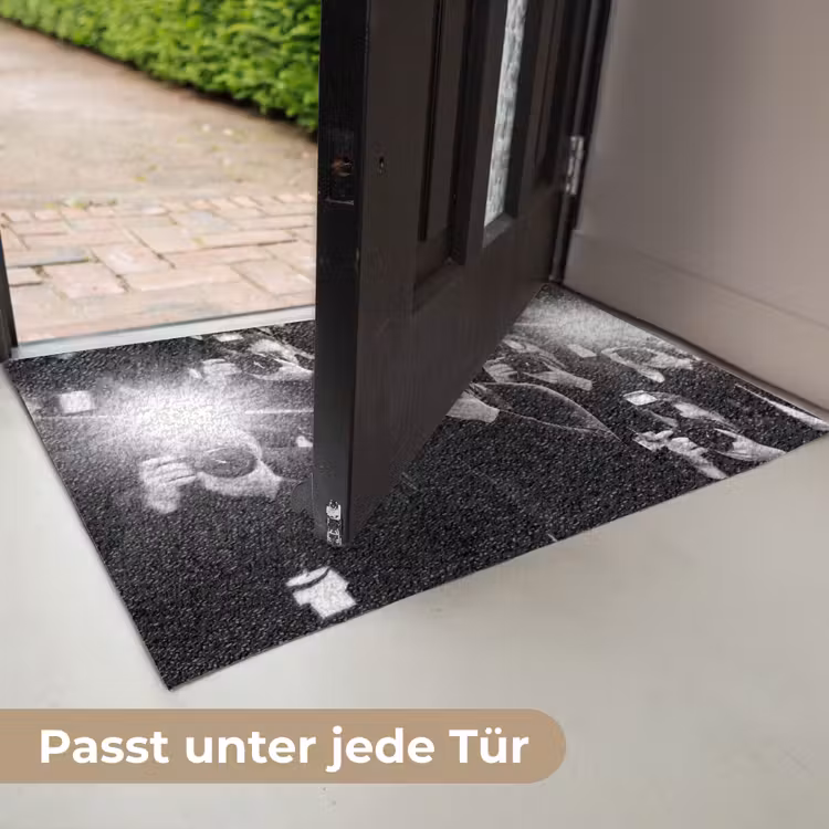 Mensen - Camera - Flitslicht - Zwart-wit - Media Deurmat klein -USP_DE