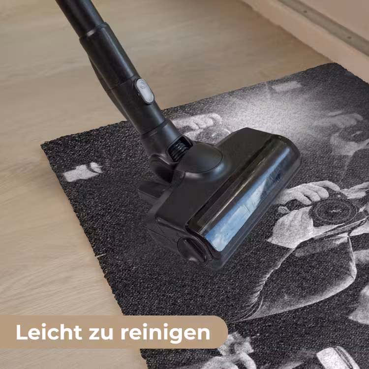 Mensen - Camera - Flitslicht - Zwart-wit - Media Deurmat klein -reinigen_DE