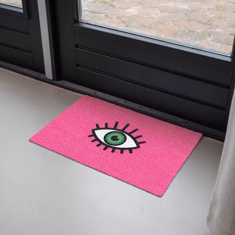 Minimalistisch - Oog - Roze Deurmat klein -sfeer2