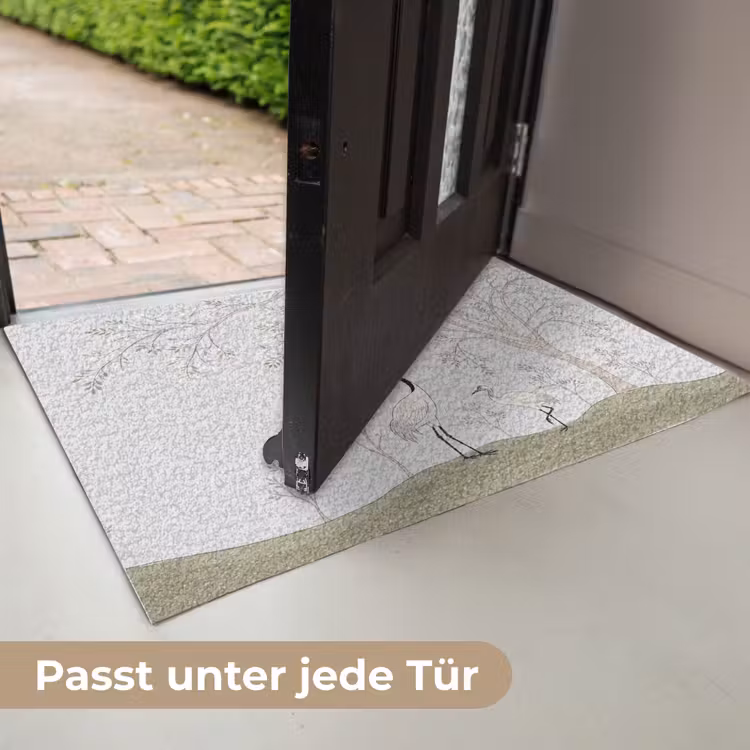 Minimalistisch - Kraanvogels - Blauw Deurmat klein -USP_DE