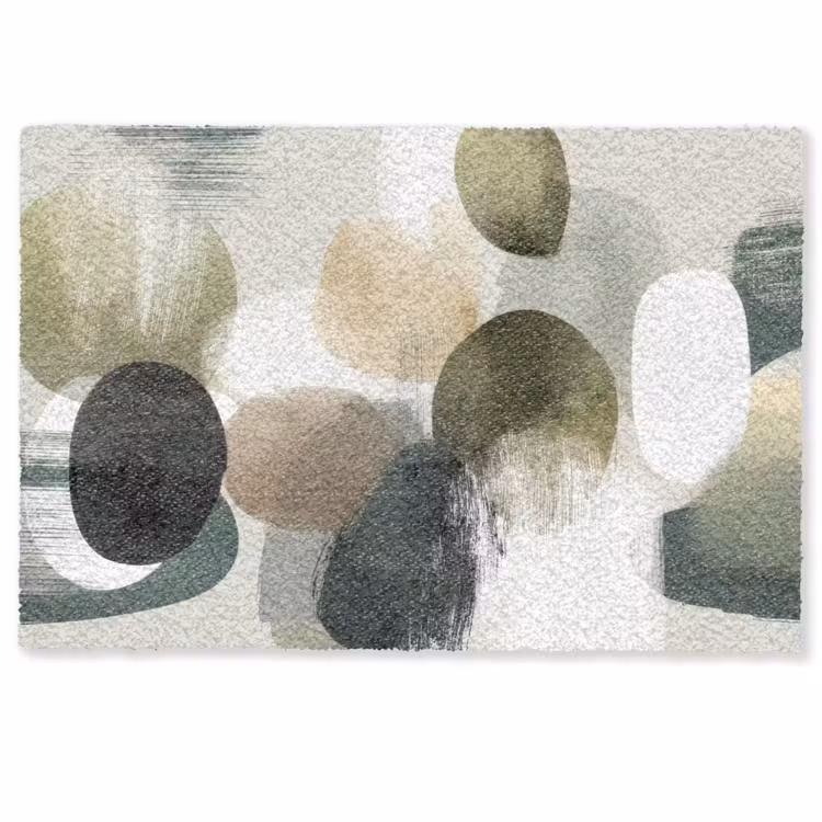 Minimalistisch - Cirkels - Penseelstreken - Beige Deurmat klein -zkaufland3d