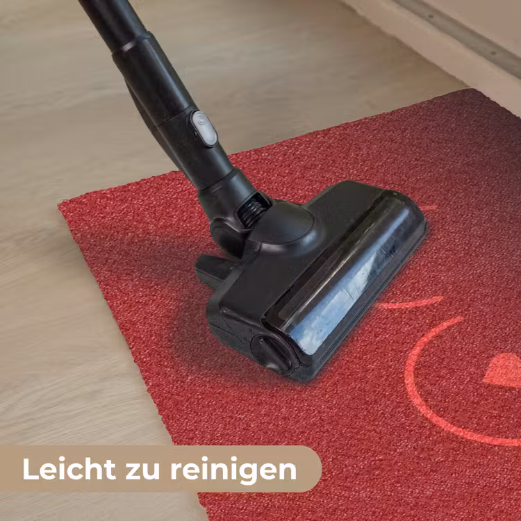 Minimalistisch - Lijnillustratie - Rood Deurmat klein -reinigen_DE