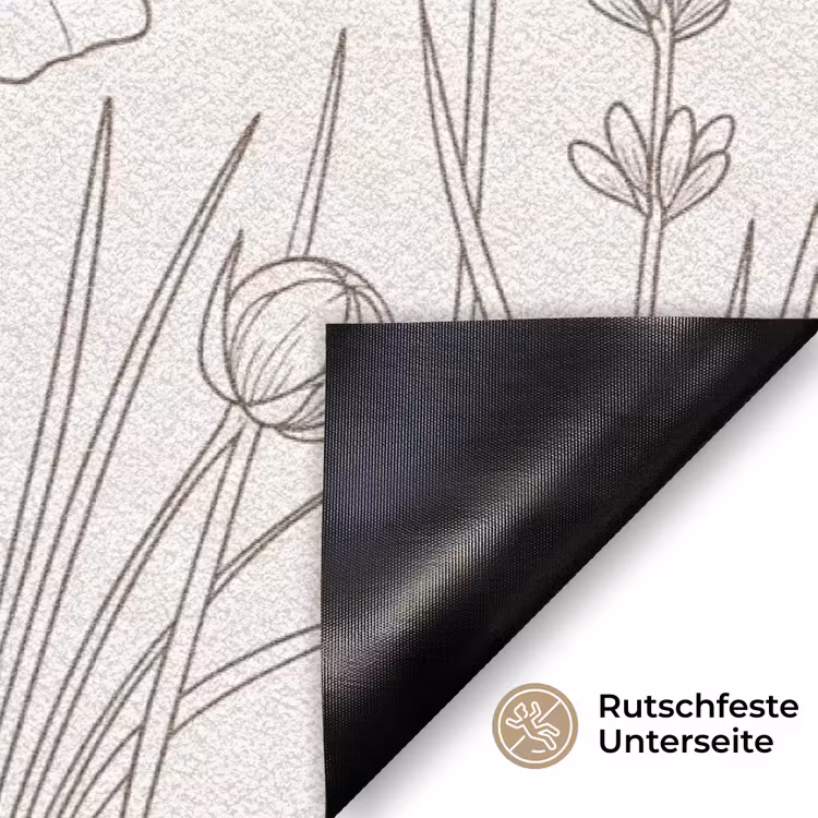 Minimalistisch - Modern - Bloemen - Beige Deurmat klein -antislip_DE