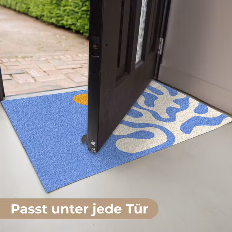 Minimalistisch - Organisch patroon - Blauw Deurmat klein -USP_DE
