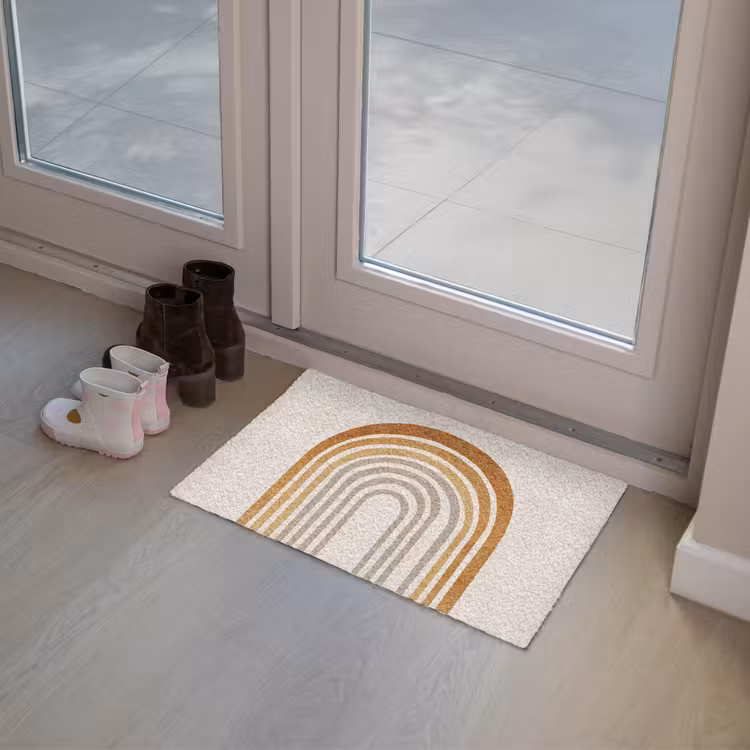 Minimalistisch - Boog - Lijnen - Beige Deurmat klein -sfeer3