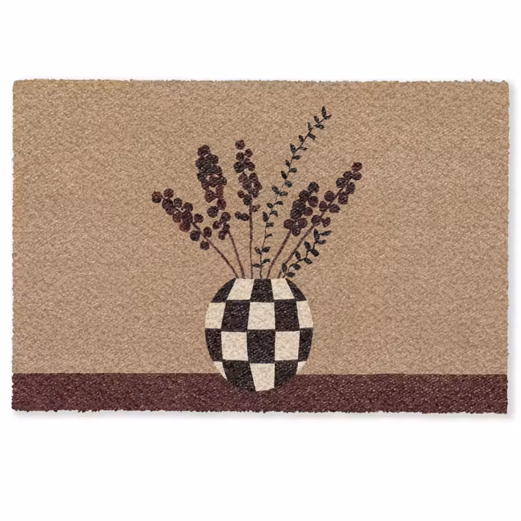 Minimalistisch - Vaas - Bloemen - Bruin Deurmat klein -zkaufland3d