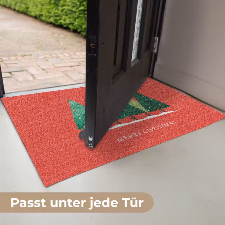 Minimalistisch - Kerstbomen - Rood - Sneeuw Deurmat klein -USP_DE