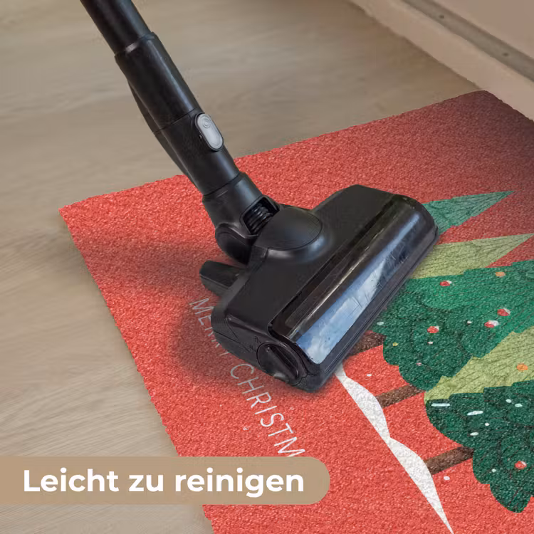 Minimalistisch - Kerstbomen - Rood - Sneeuw Deurmat klein -reinigen_DE
