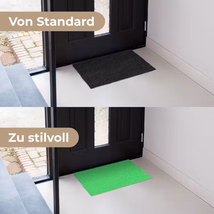 Mint - Green - Groen Deurmat klein 898 -voor-na_DE