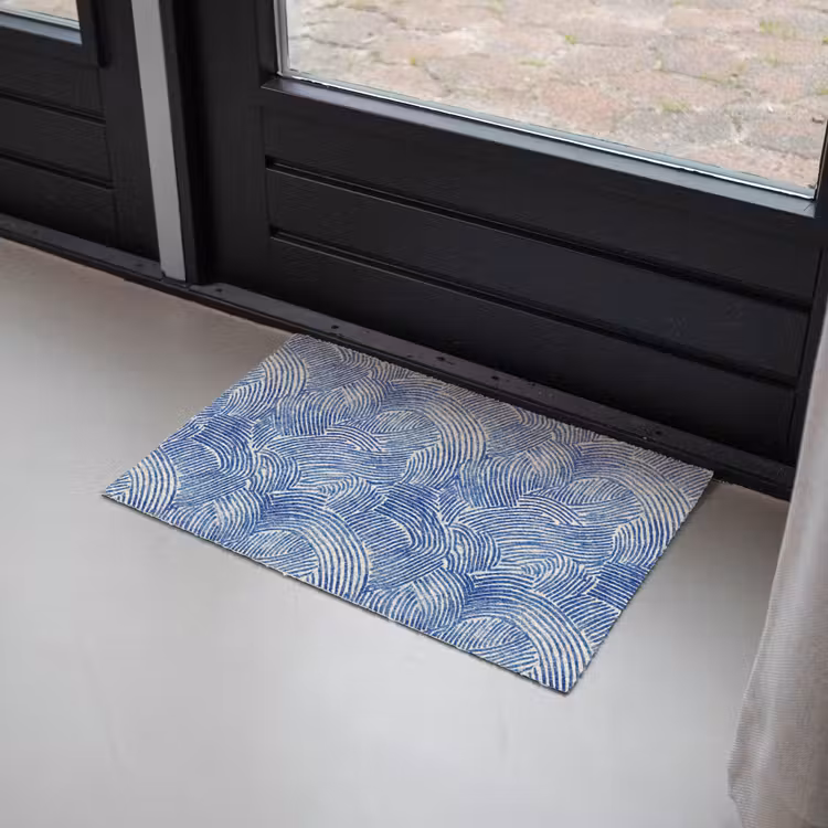 Modern - Abstract - Blauw Deurmat klein 898 -sfeer2