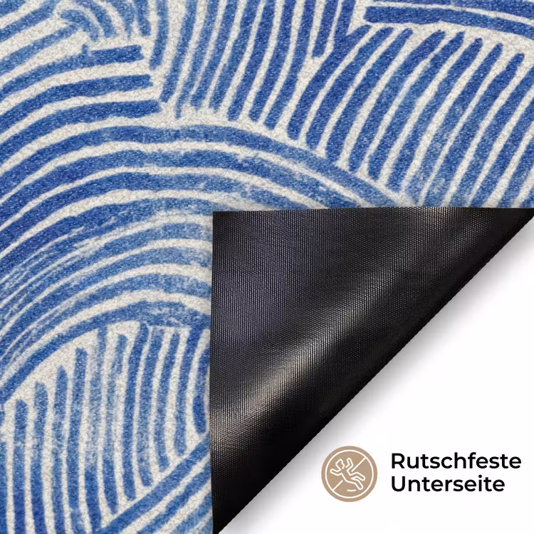 Modern - Abstract - Blauw Deurmat klein 898 -antislip_DE