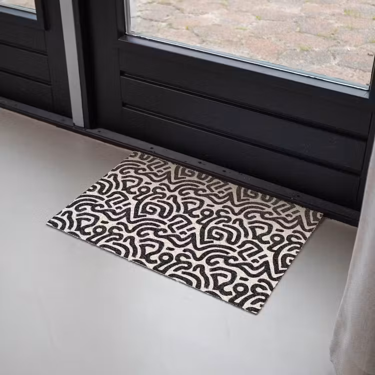 Modern - Abstract - Zwart Deurmat klein 898 -sfeer2