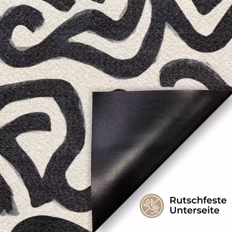 Modern - Abstract - Zwart Deurmat klein 898 -antislip_DE