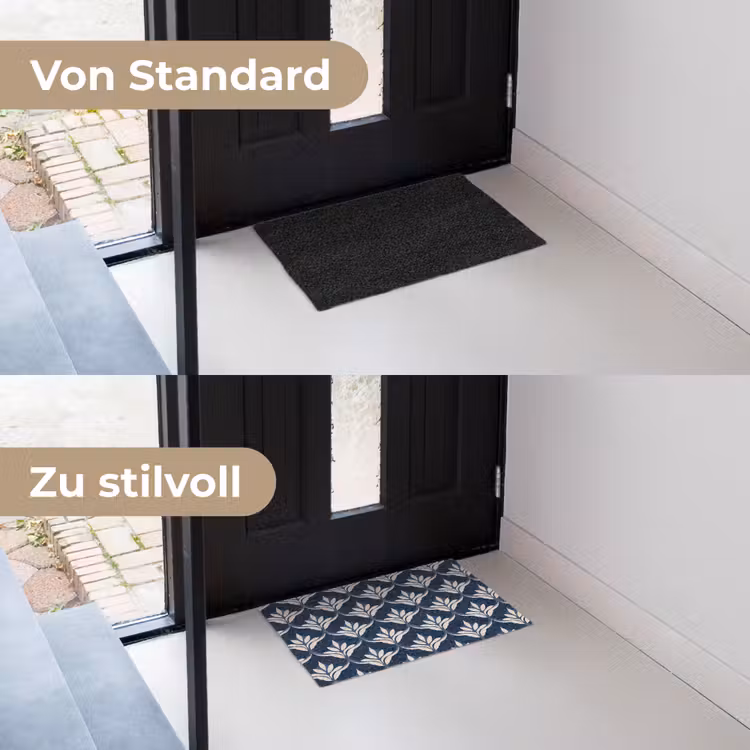 Modern - Ontwerp - Blauw Deurmat klein 898 -voor-na_DE
