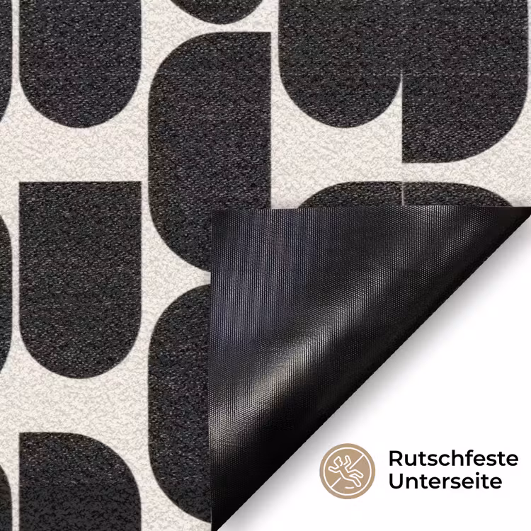 Modern - Patroon - Zwart Deurmat klein 898 -antislip_DE