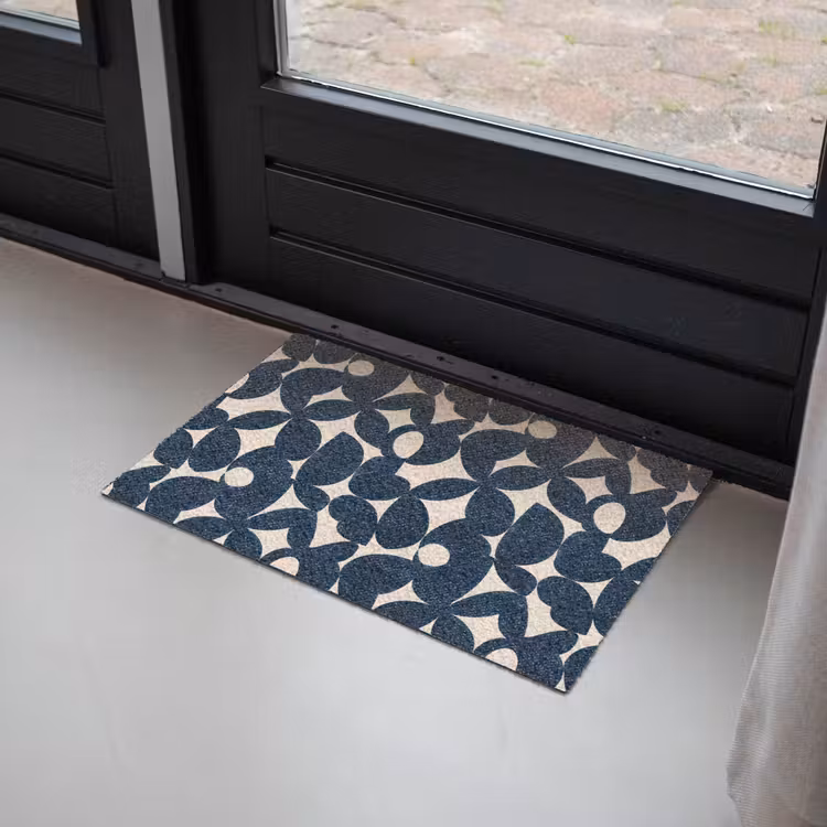 Modern - Geometrisch - Blauw Deurmat klein 898 -sfeer2