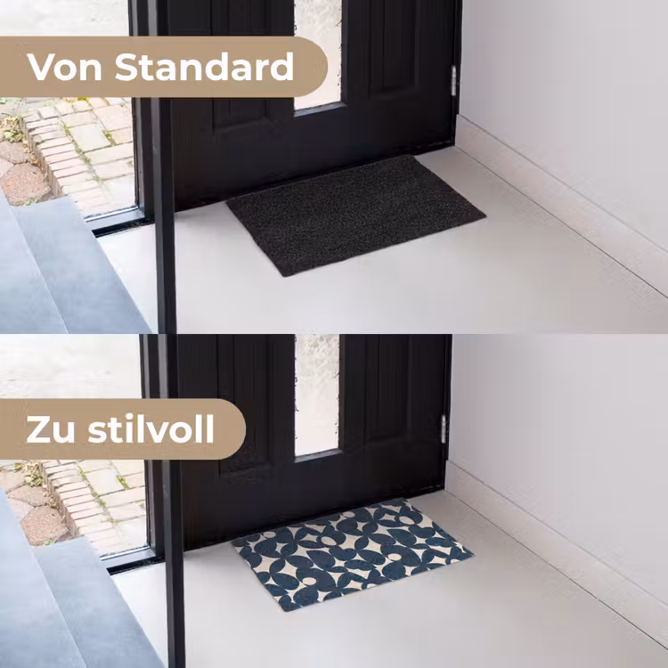 Modern - Geometrisch - Blauw Deurmat klein 898 -voor-na_DE