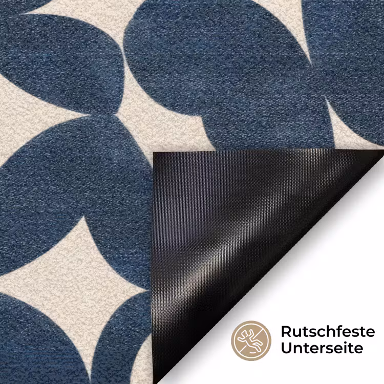 Modern - Geometrisch - Blauw Deurmat klein 898 -antislip_DE