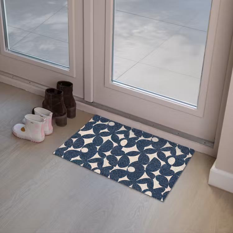 Modern - Geometrisch - Blauw Deurmat klein 898 -sfeer3