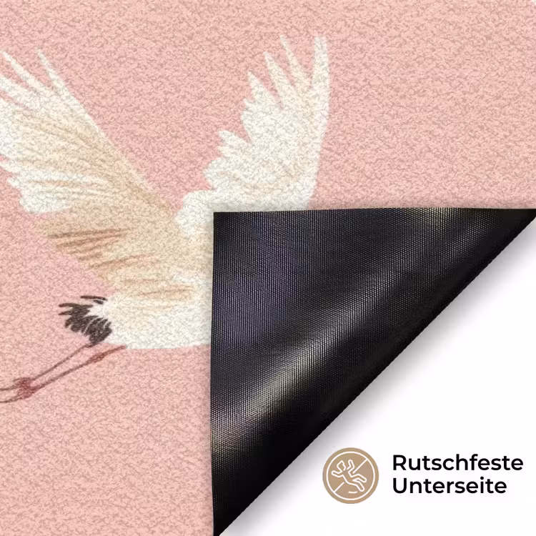 Modern - Kraanvogels - Roze Deurmat klein 898 -antislip_DE