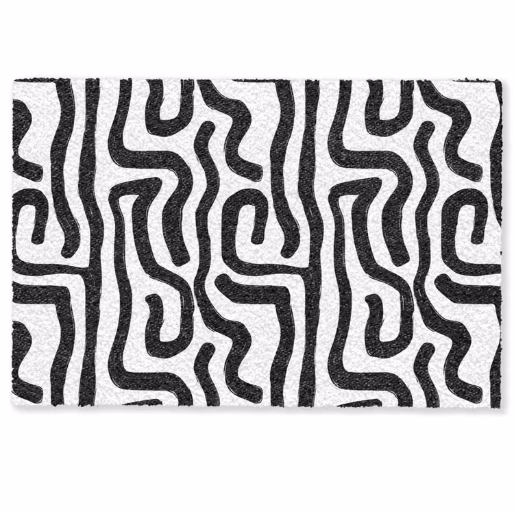 Modern - Lijnen - Zwart Deurmat klein 898 -zkaufland3d