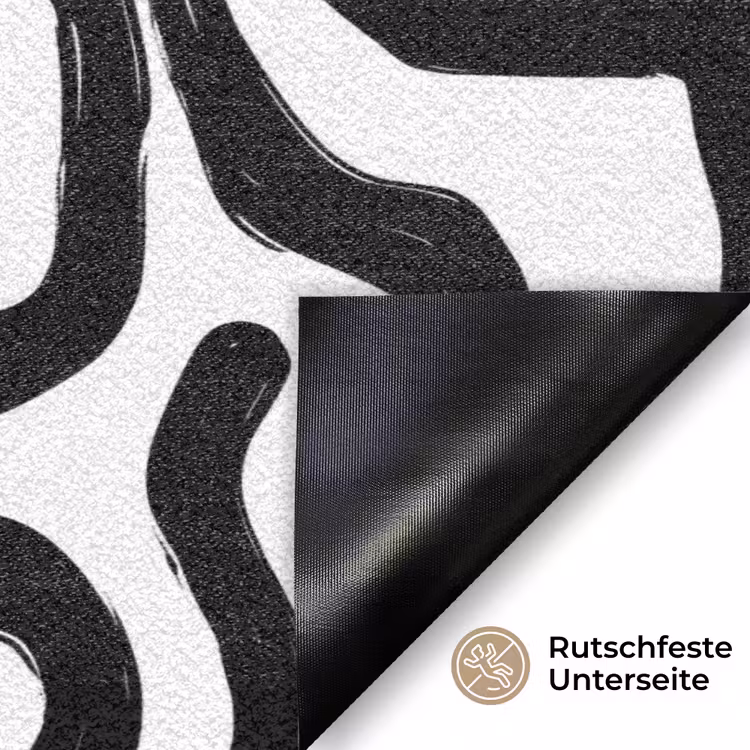 Modern - Lijnen - Zwart Deurmat klein 898 -antislip_DE