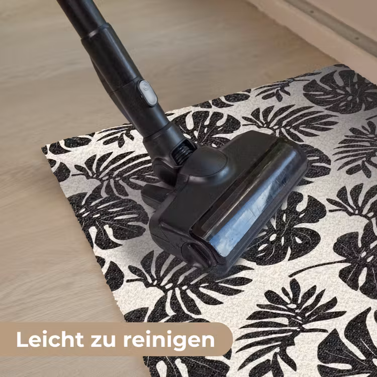 Modern - Monstera - Zwart Deurmat klein 898 -reinigen_DE