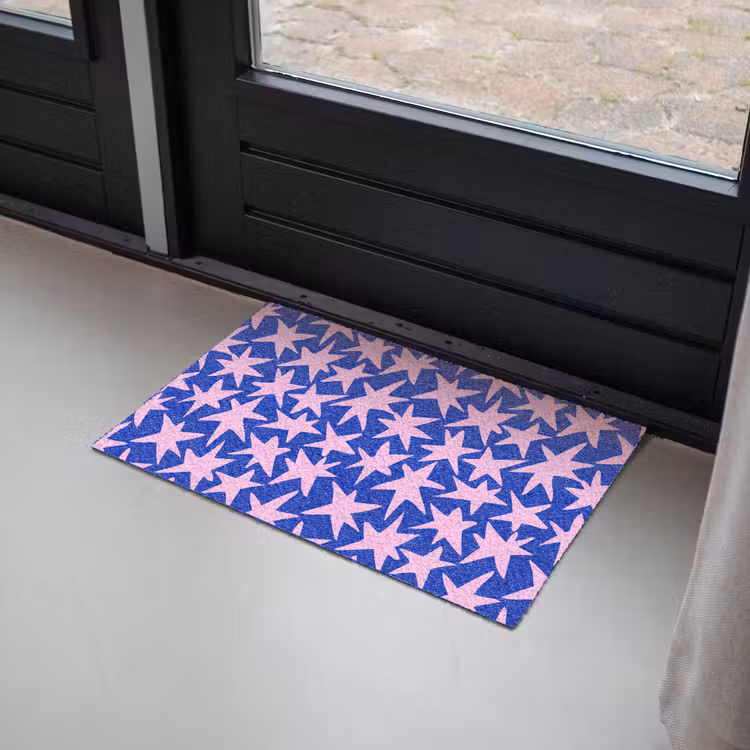 Modern - Sterren - Blauw Deurmat klein 898 -sfeer2