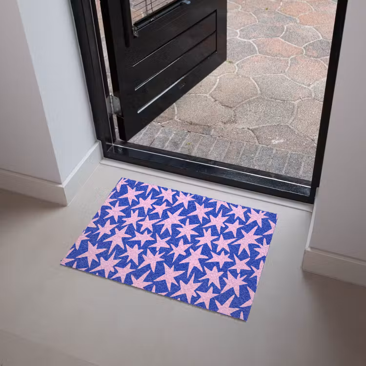 Modern - Sterren - Blauw Deurmat klein 898 -sfeer5