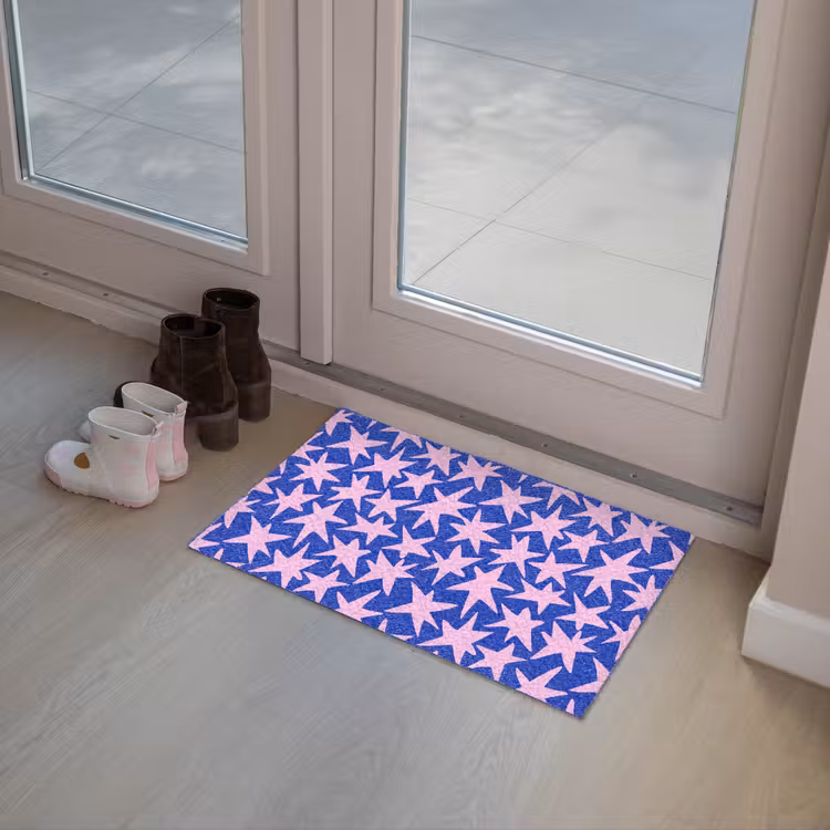 Modern - Sterren - Blauw Deurmat klein 898 -sfeer3