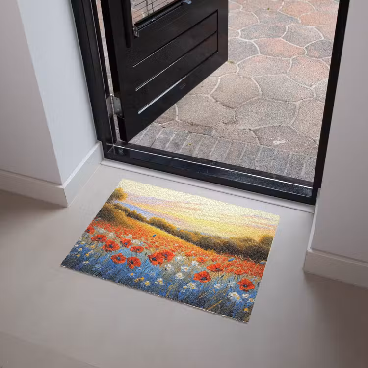 Klaproos - Bloemenveld - Kleurrijk Deurmat klein -sfeer5