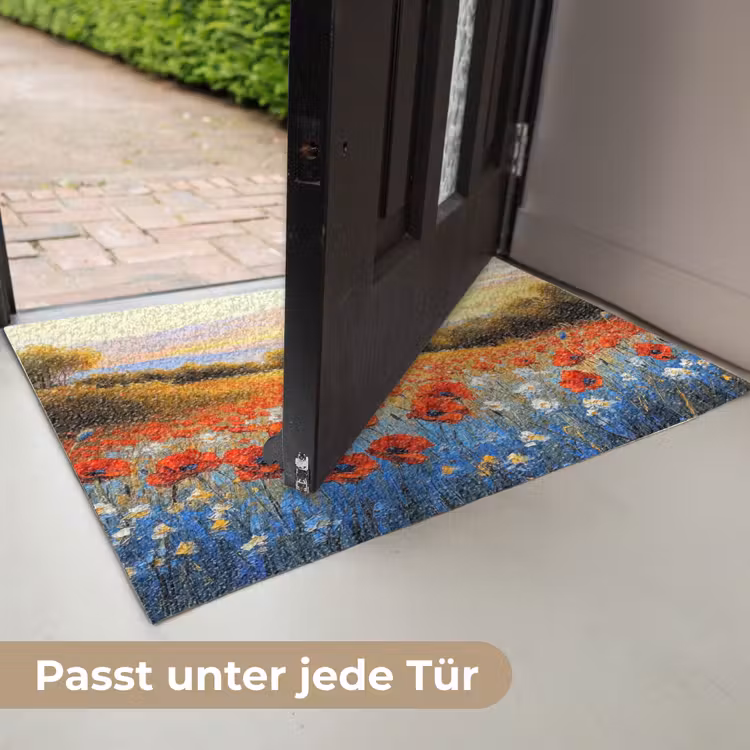 Klaproos - Bloemenveld - Kleurrijk Deurmat klein -USP_DE