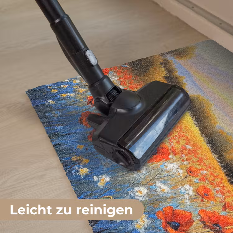 Klaproos - Bloemenveld - Kleurrijk Deurmat klein -reinigen_DE