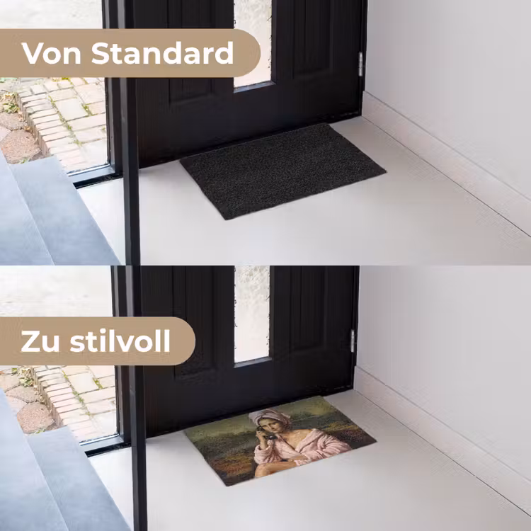 Mona - Klassiek - Roze Deurmat klein -voor-na_DE