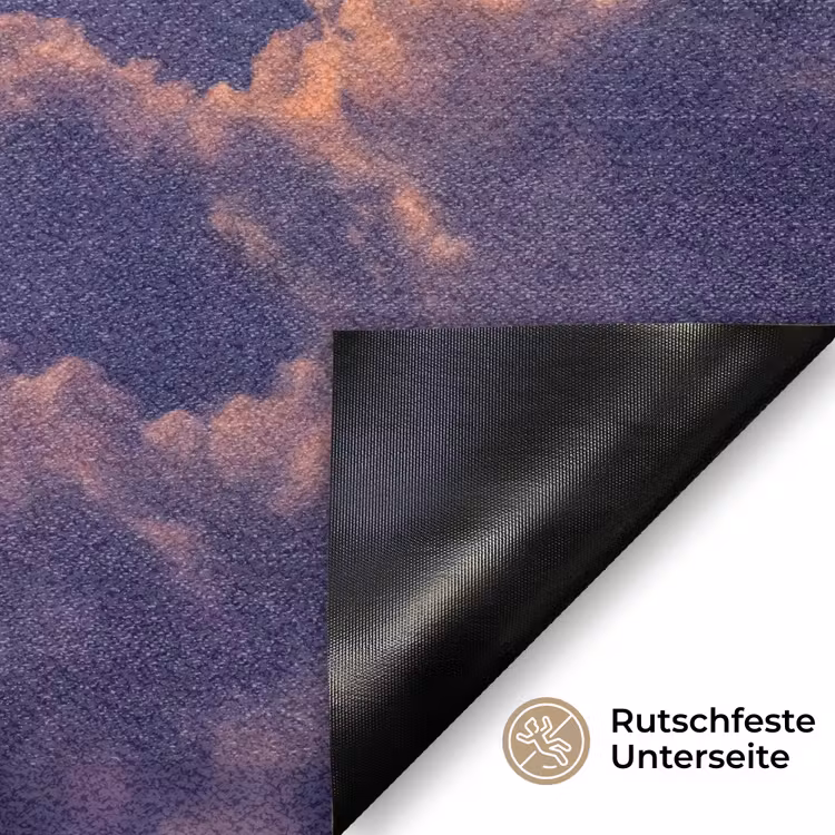Maan - Wolken - Nacht - Oranje Deurmat klein -antislip_DE