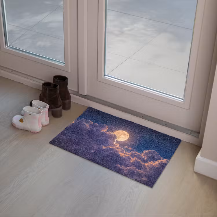 Maan - Wolken - Nacht - Oranje Deurmat klein -sfeer3