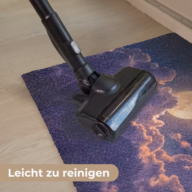 Maan - Wolken - Nacht - Oranje Deurmat klein -reinigen_DE