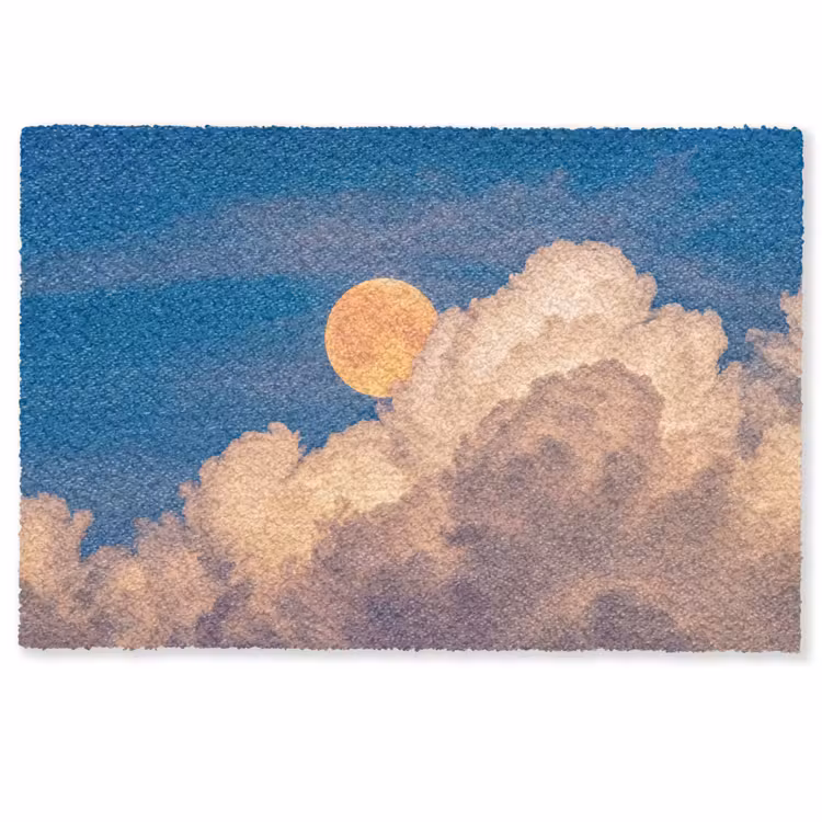 Maan - Wolken - Natuur - Oranje Deurmat klein -zkaufland3d