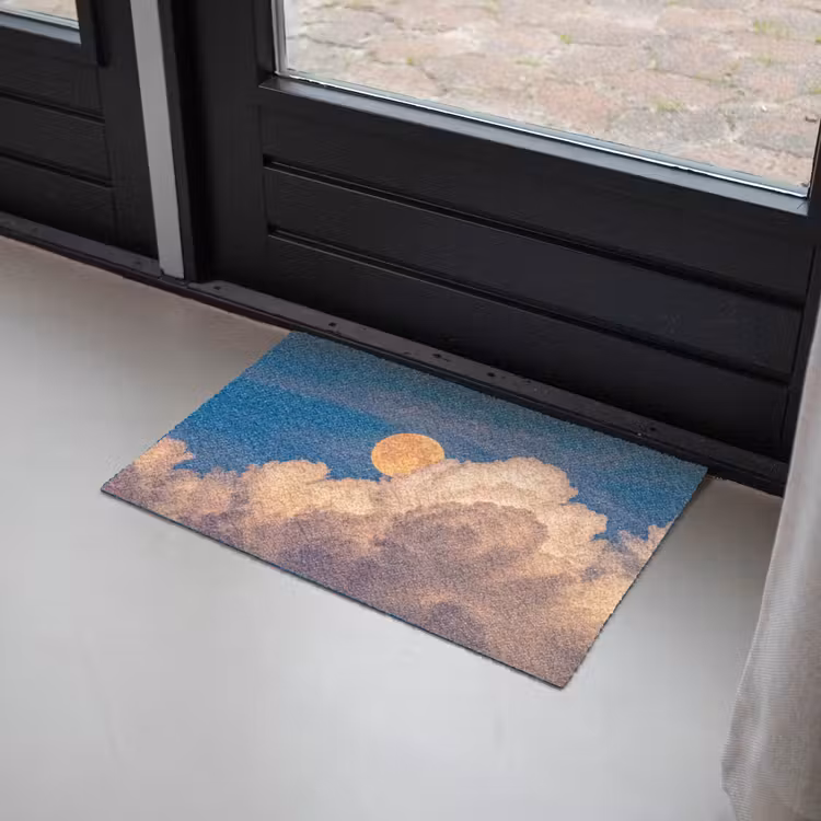 Maan - Wolken - Natuur - Oranje Deurmat klein -sfeer2