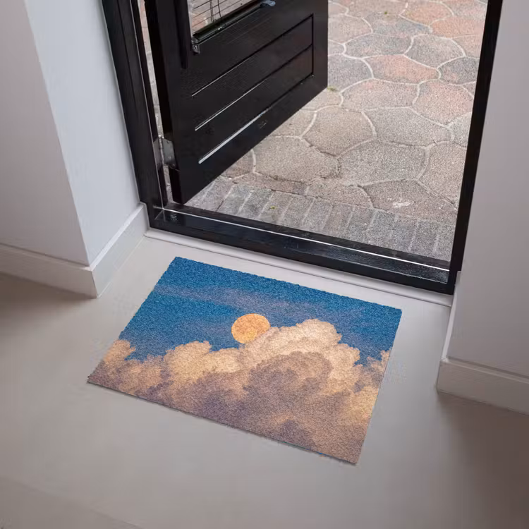 Maan - Wolken - Natuur - Oranje Deurmat klein -sfeer5