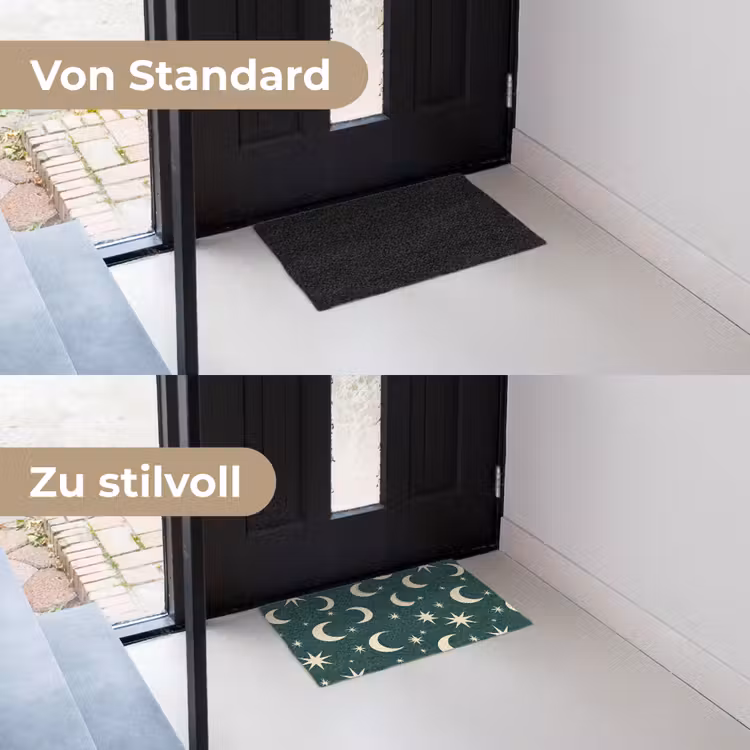 Manen - Sterren - Groen Deurmat klein 898 -voor-na_DE