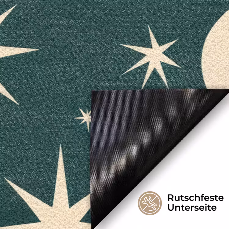 Manen - Sterren - Groen Deurmat klein 898 -antislip_DE