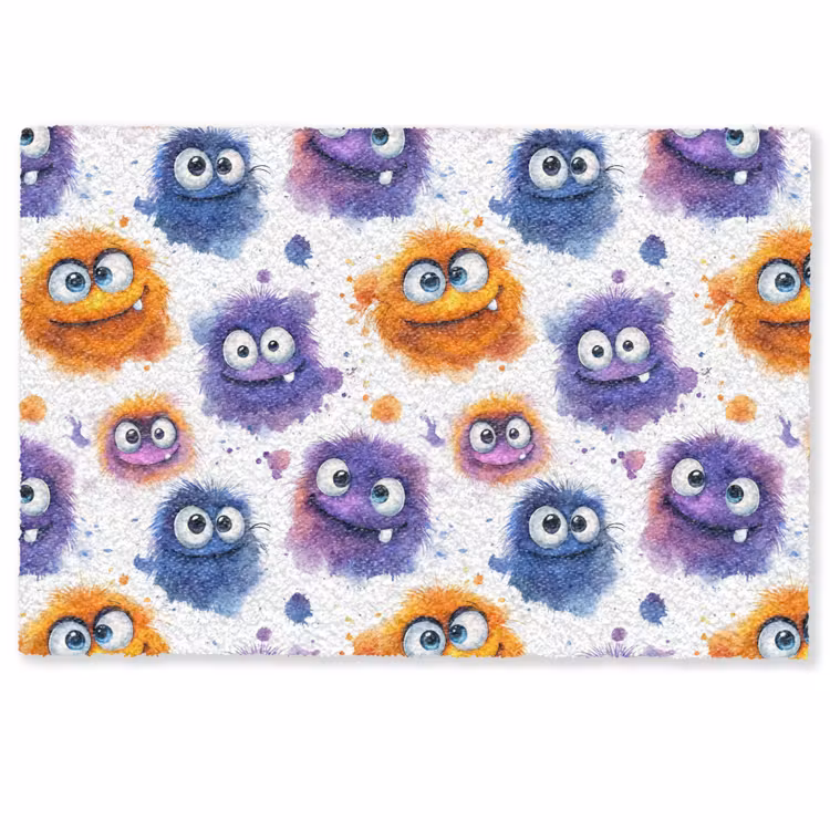 Monstertjes - Aquarel - Kleurrijk Deurmat klein 898 -zkaufland3d