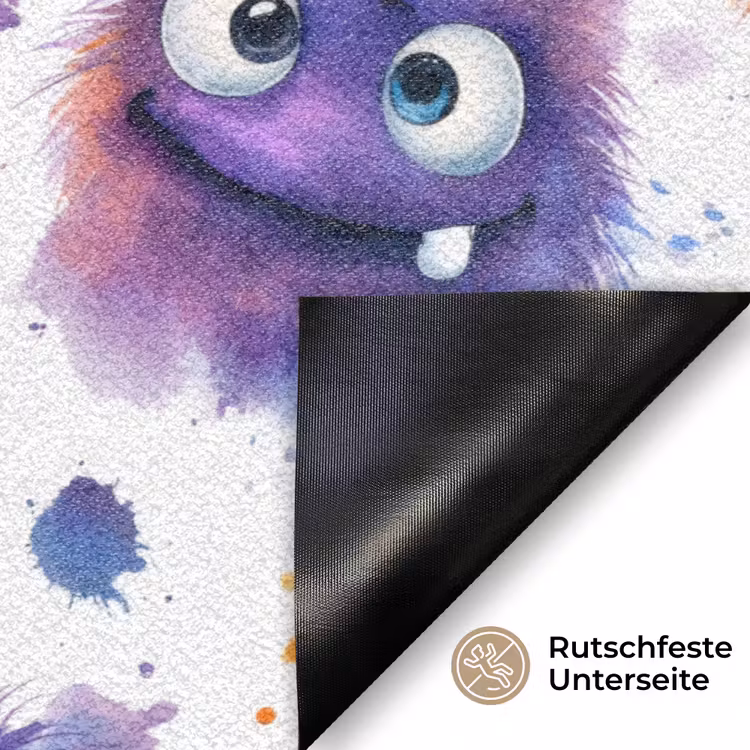 Monstertjes - Aquarel - Kleurrijk Deurmat klein 898 -antislip_DE