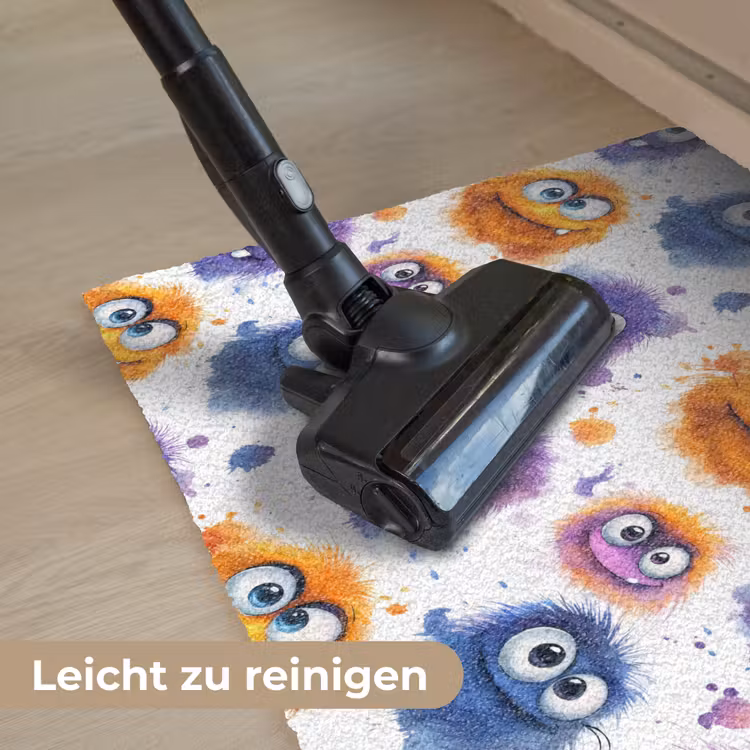 Monstertjes - Aquarel - Kleurrijk Deurmat klein 898 -reinigen_DE