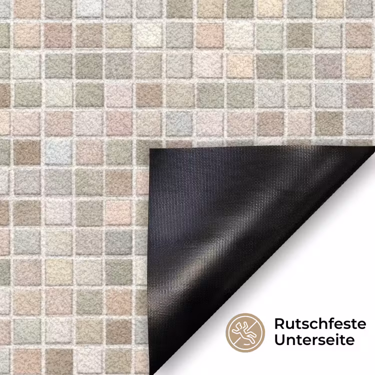 Mozaïek - Patroon- Taupe Deurmat klein 898 -antislip_DE